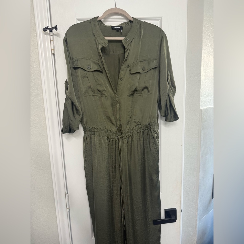Forever 21 Khaki Green Utility Jumpsuit